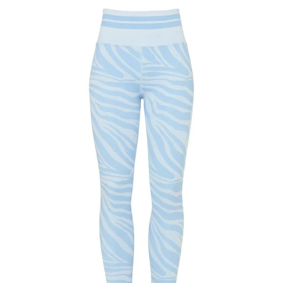 Spiritual Gangster Blue and White Zebra Leggings - Picture 3 of 8